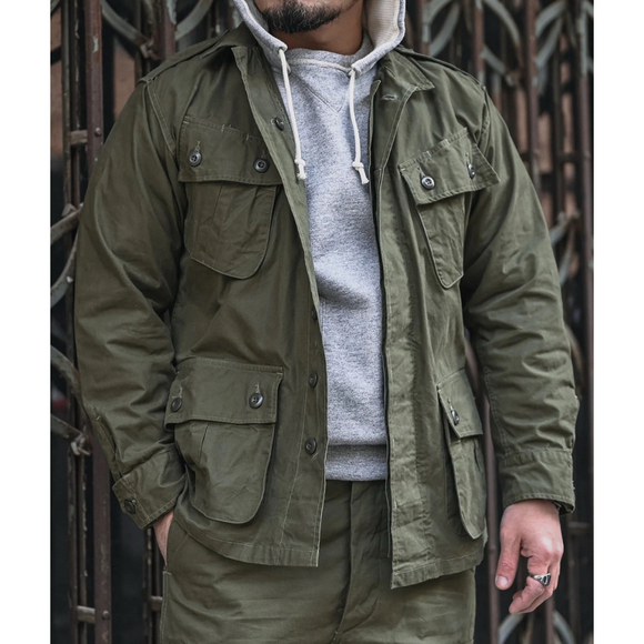 1963 1st Model Tropical Jungle Fatigue Jacket Bronson USA FAST SHIP Size L - Picture 3 of 16